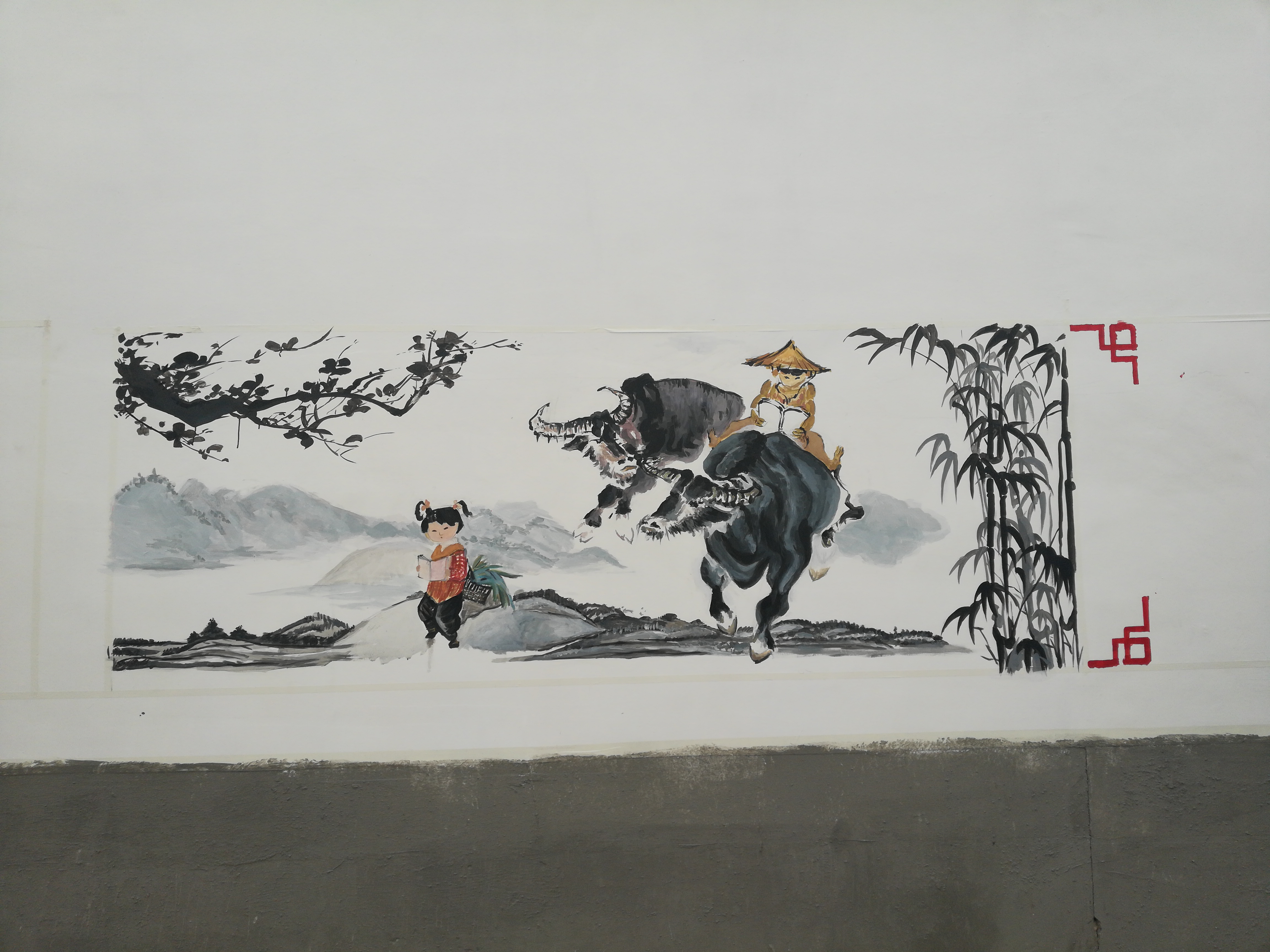 精美墙绘进乡村助力扶贫添乡韵美术学院开展文化扶贫义务墙绘活动