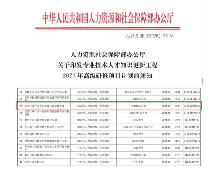 喜报：我院获批国家人力资源和社会保障部高级研修项目