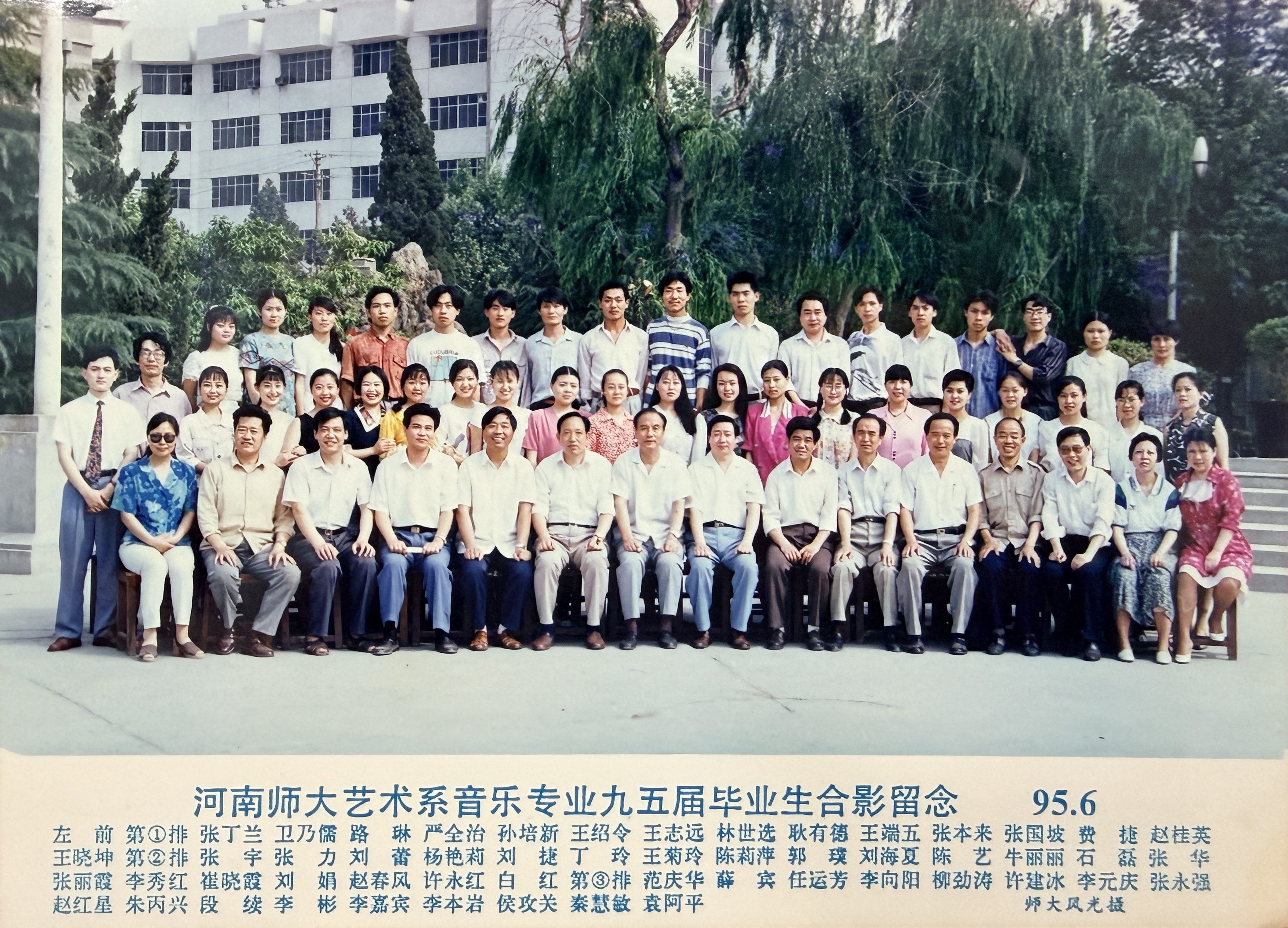 1995年6月河南师大艺术系音乐专业95届毕业生合影
